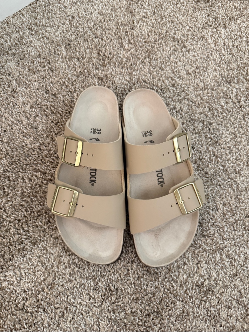 Birkenstock Arizona Slide Sandal in Sand - Women's 39 Narrow/Medium